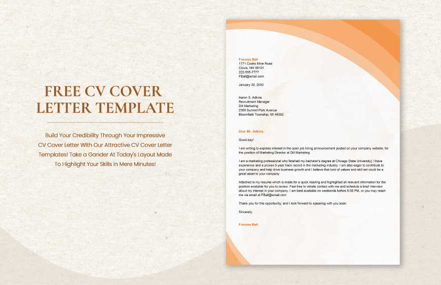 best cv cover letter pdf