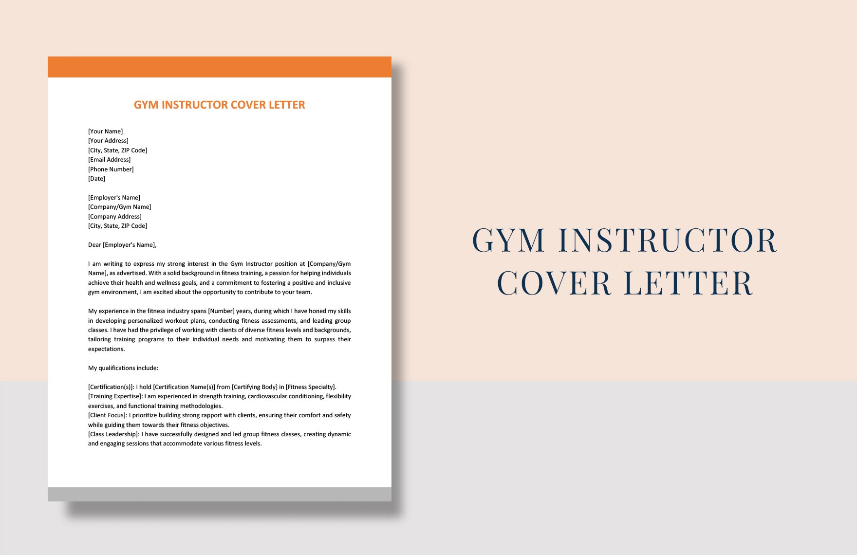 cover letter to work at gym