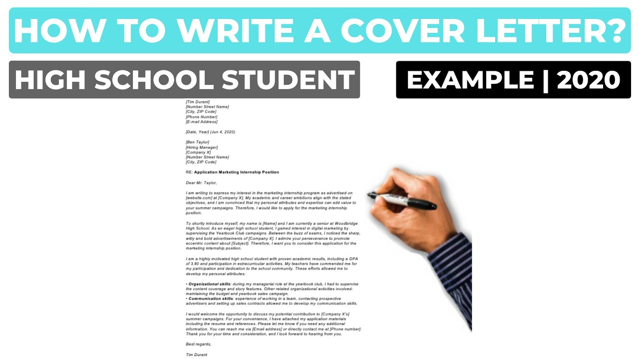 Cover Letter for High School Student - Creative Letter